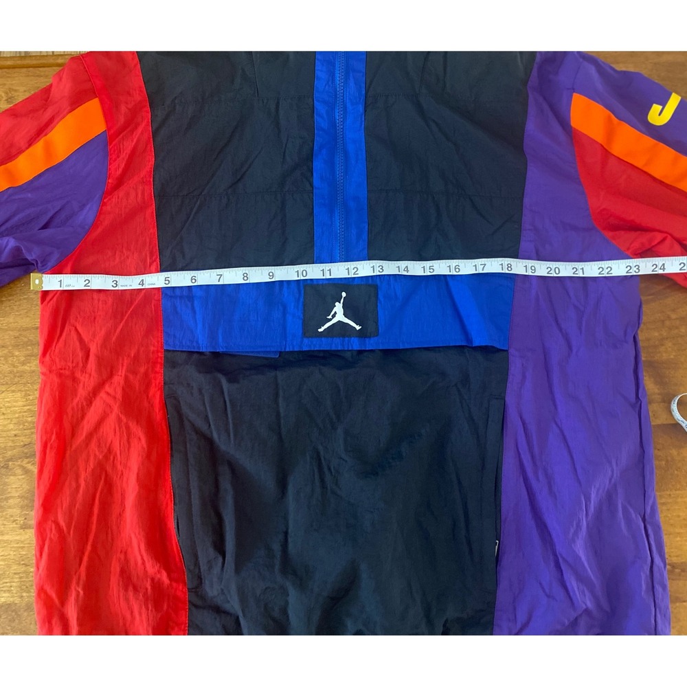 Nike Air Jordan Retro Colorblock Hooded Windbreaker Pullover Jacket Men's L - Picture 11 of 16